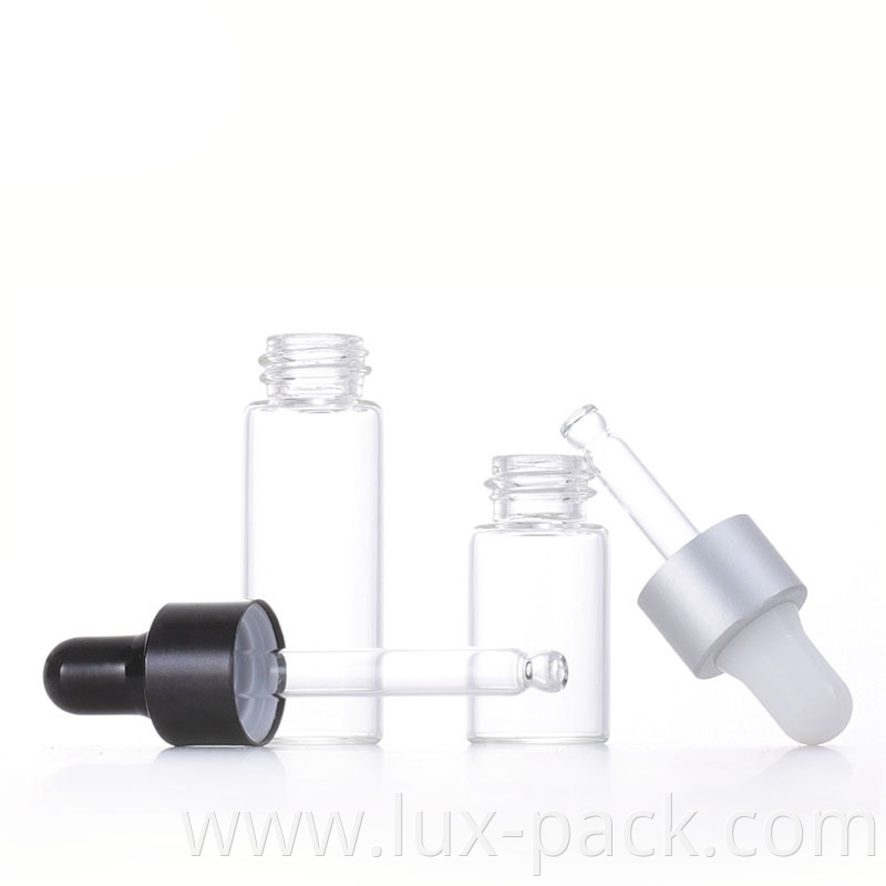Factory Customized Clear Mini Trial Sample Essential Oil Glass Dropper Bottle